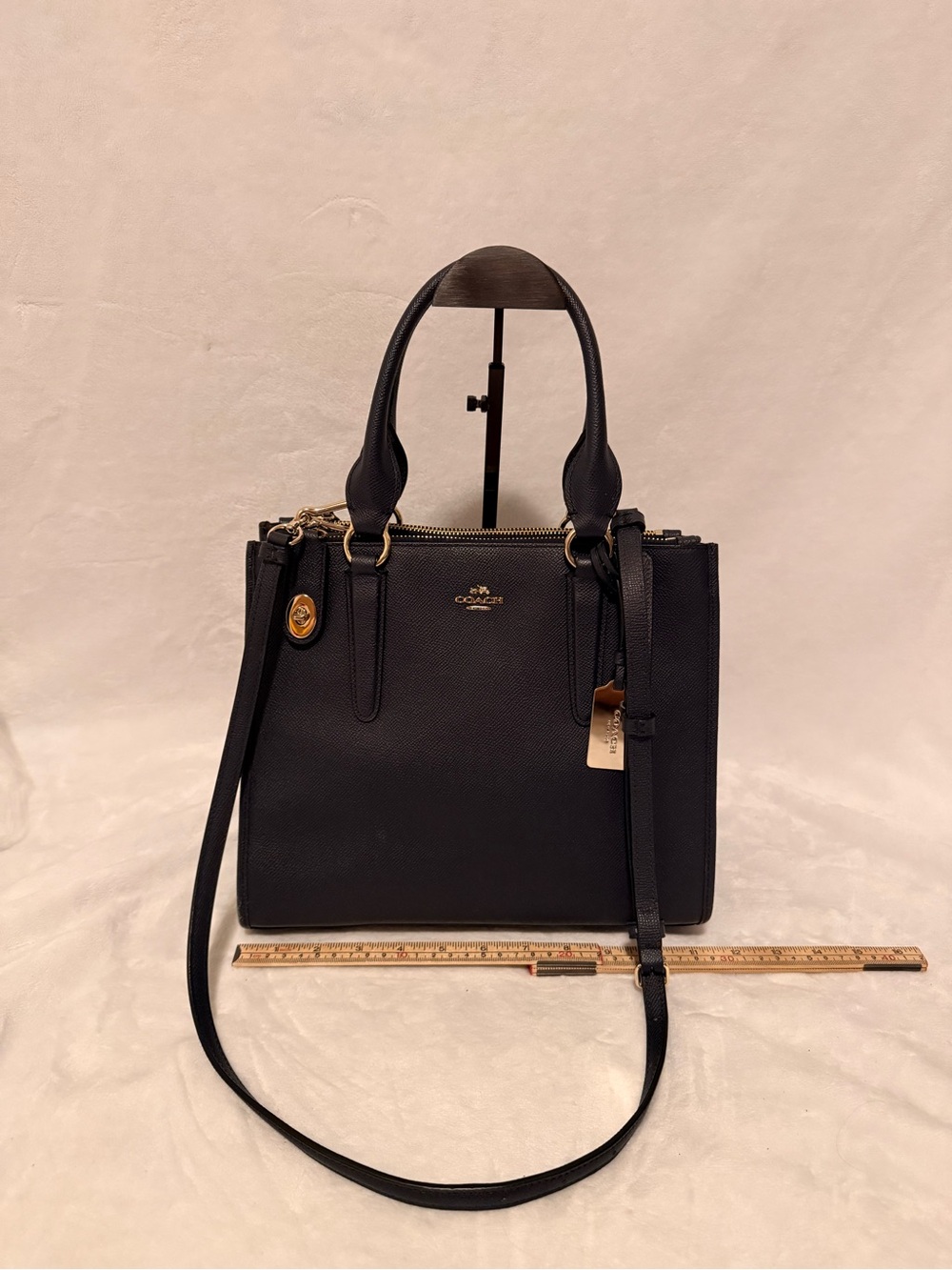 Coach Crosby Carryall in Black Leather with Removable Strap